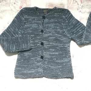 Sigrid Olsen Women’s Medium Cardigan Sweater Gray